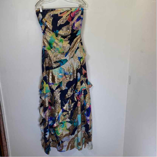 Pre-Owned Size 8/M Ramy Brook Gold Multi Casual Dress
