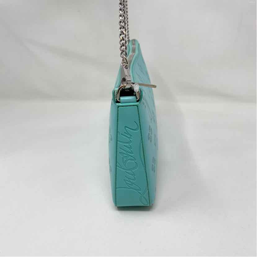 Pre-Owned Christian Louboutin Turqouise Leather Designer Handbag