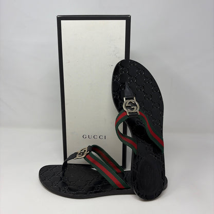 Pre-Owned Gucci Black Multi Plastic Shoe Size 8.5 Designer Shoes
