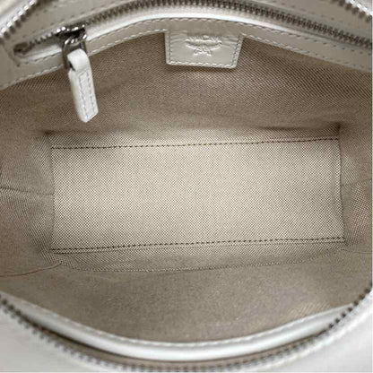 Pre-Owned MCM White Leather Designer Handbag
