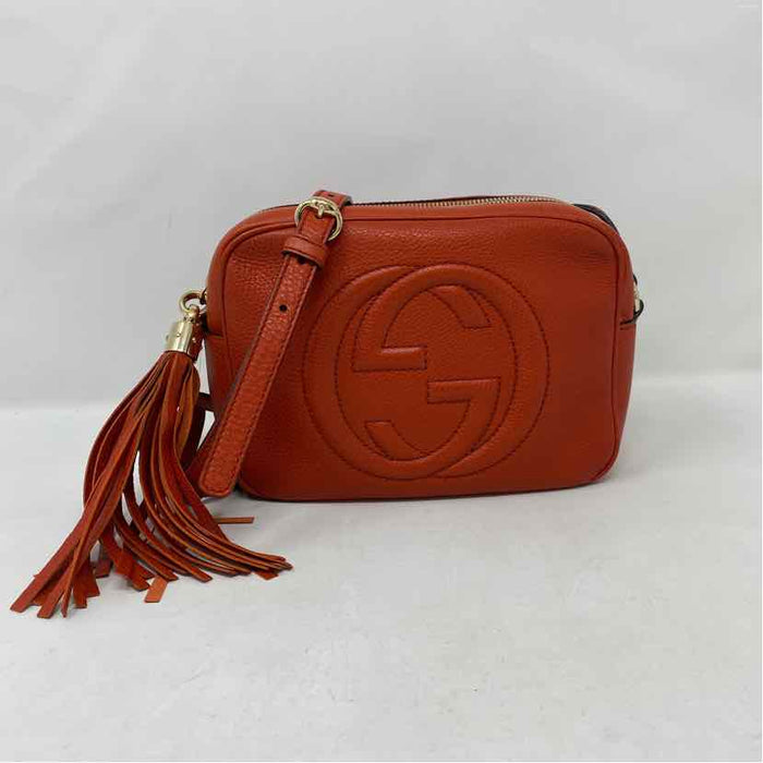 Pre-Owned Gucci Orange Leather Designer Handbag