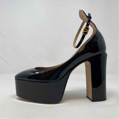Pre-Owned Valentino Black Patent Shoe Size 8.5 Designer Shoes