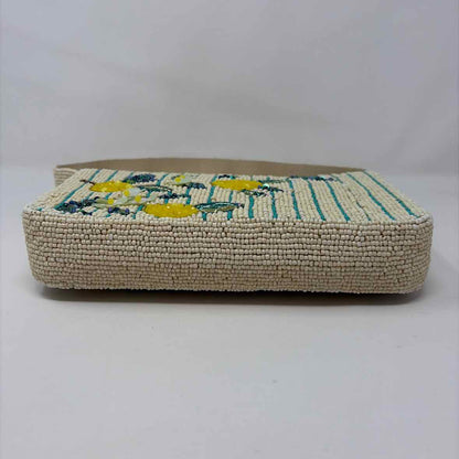 Pre-Owned Boutique Cream Multi Beaded Handbag