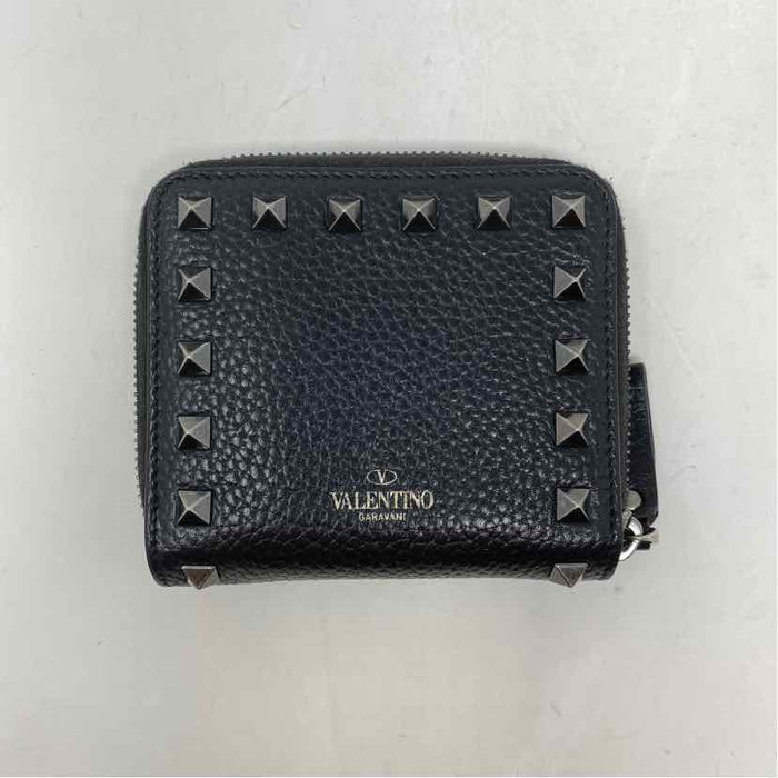 Pre-Owned Valentino Black Leather Designer Wallet