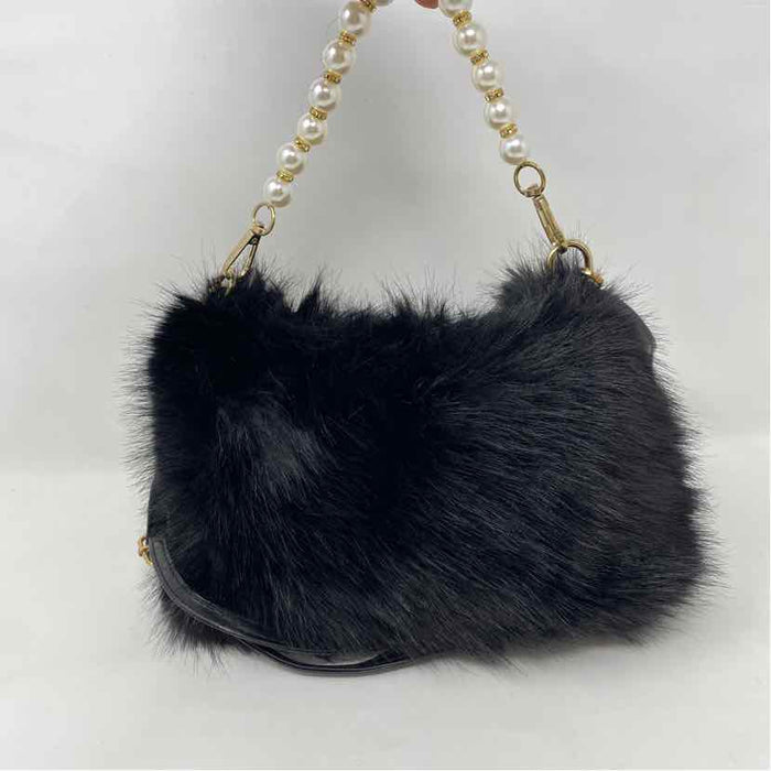 Boutique Black Faux Fur Handbag