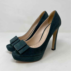 Pre-Owned Miu Miu Forest Green Suede Shoe Size 11 Designer Shoes
