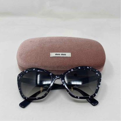 Pre-Owned Miu Miu Black/White Plastic Designer Sunglasses