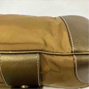 Pre-Owned Prada Gold Fabric Designer Handbag