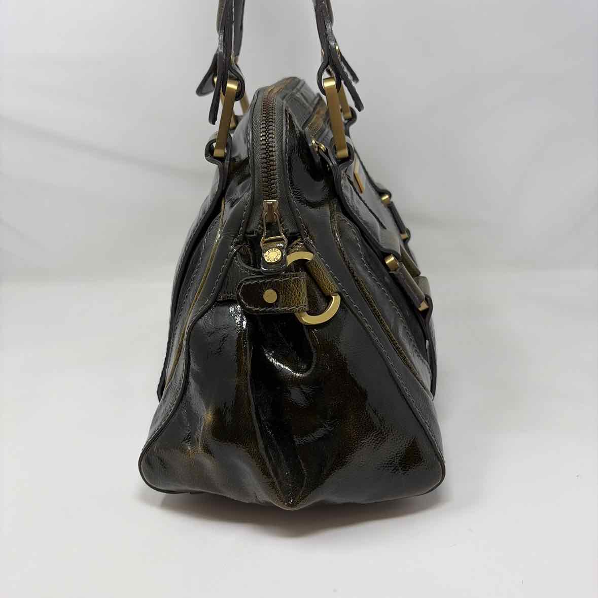 Pre-Owned Jimmy Choo Olive Patent Designer Handbag