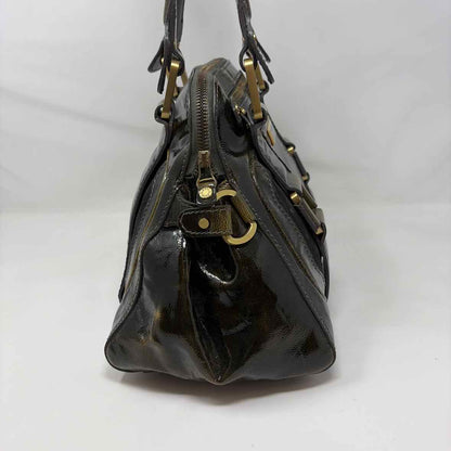 Pre-Owned Jimmy Choo Olive Patent Designer Handbag