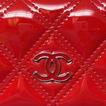 Pre-Owned Chanel Red Patent Designer Wallet