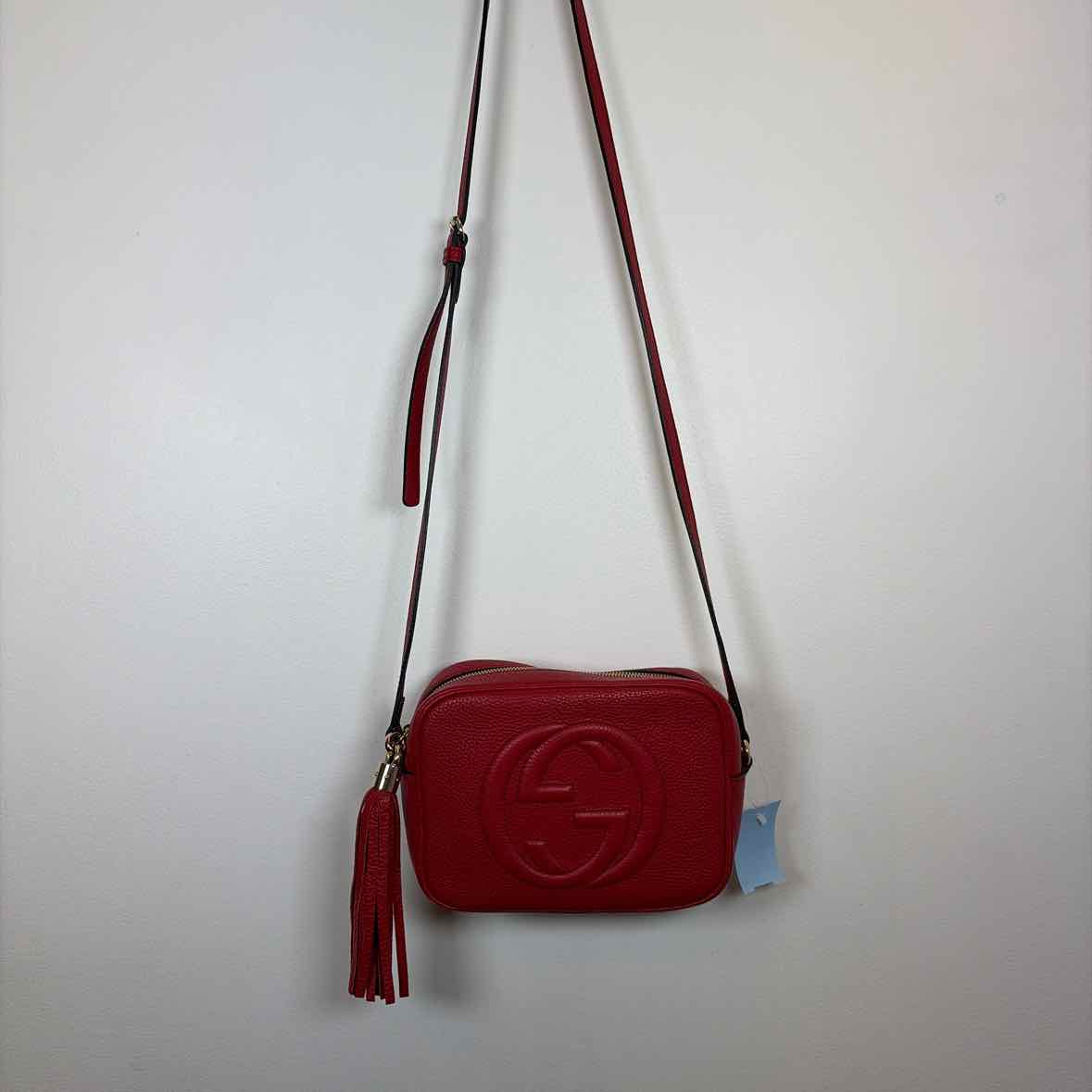 Pre-Owned Gucci Red Leather Designer Handbag