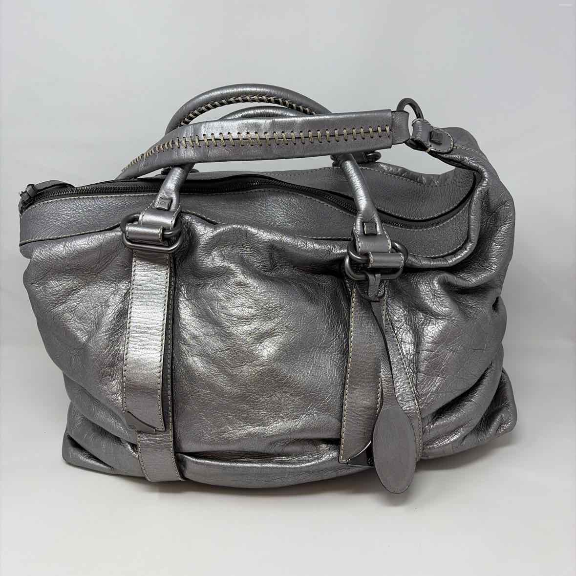 Pre-Owned Frances Cobiadia Silver Leather Handbag