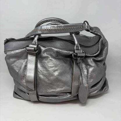 Pre-Owned Frances Cobiadia Silver Leather Handbag