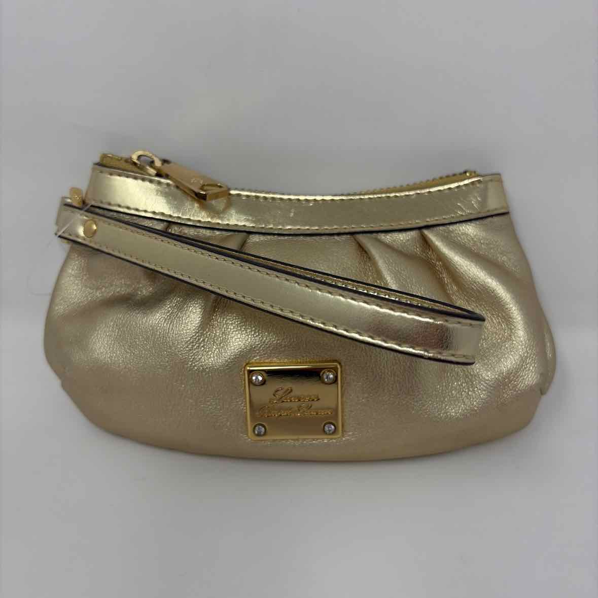 Pre-Owned Lauren by Ralph Lauren Gold Leather Wristlet