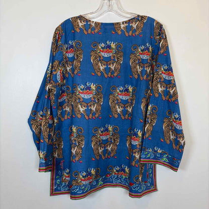 Pre-Owned Size L Mary Marshmallow Blue Print Top