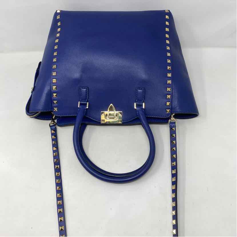 Pre-Owned Valentino Blue Leather Designer Handbag