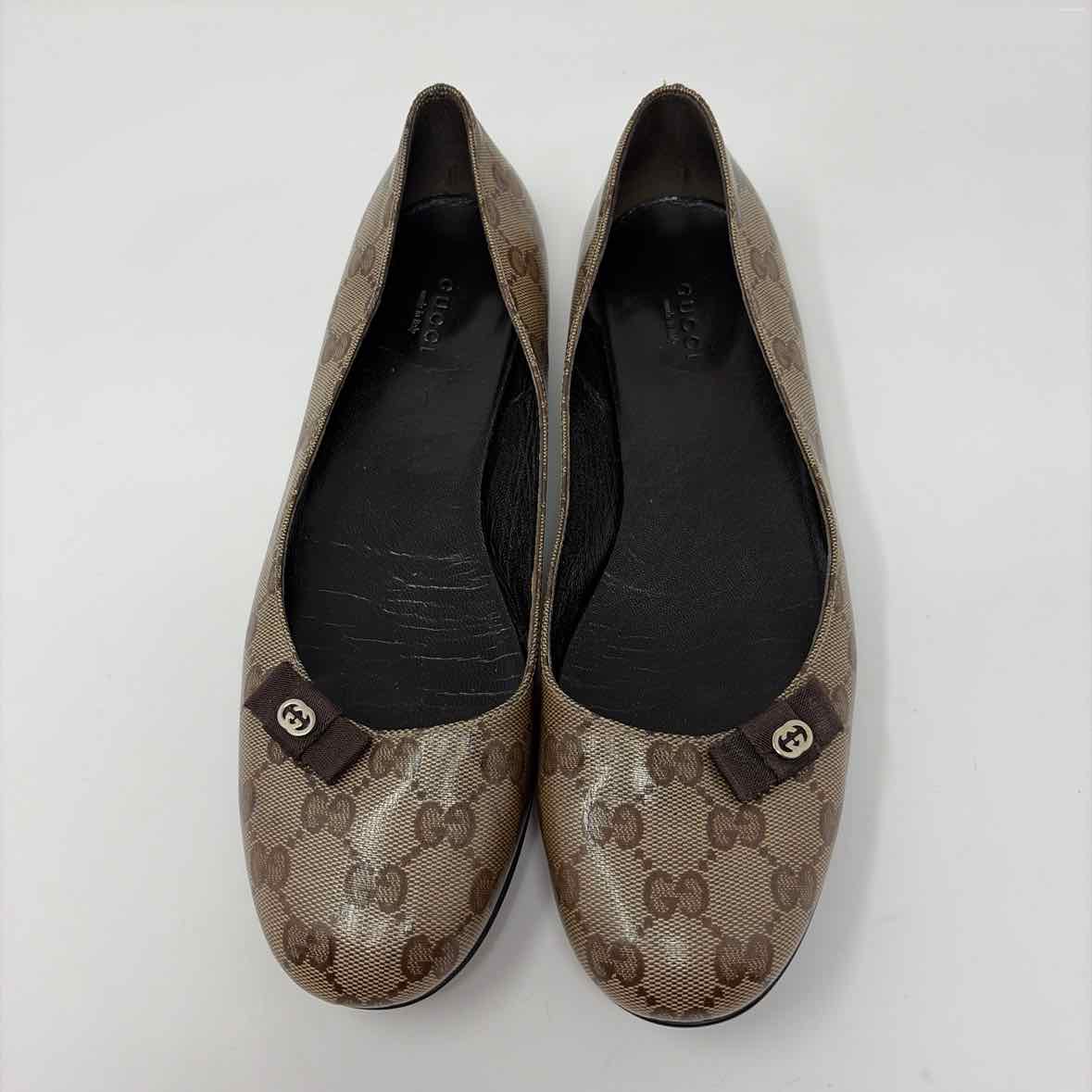 Pre-Owned Gucci Brown Leather Shoe Size 9.5 Designer Shoes
