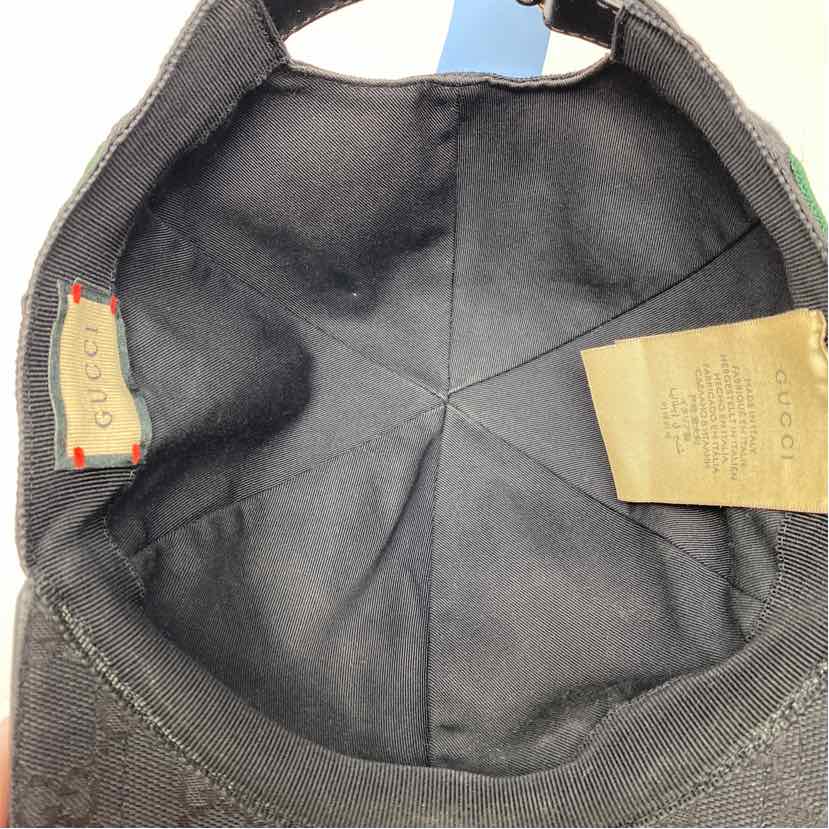 Pre-Owned Gucci Black Canvas Designer Hats