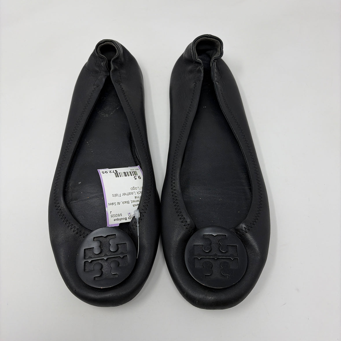 Pre-Owned Shoe Size 9.5 Tory Burch Black Flats