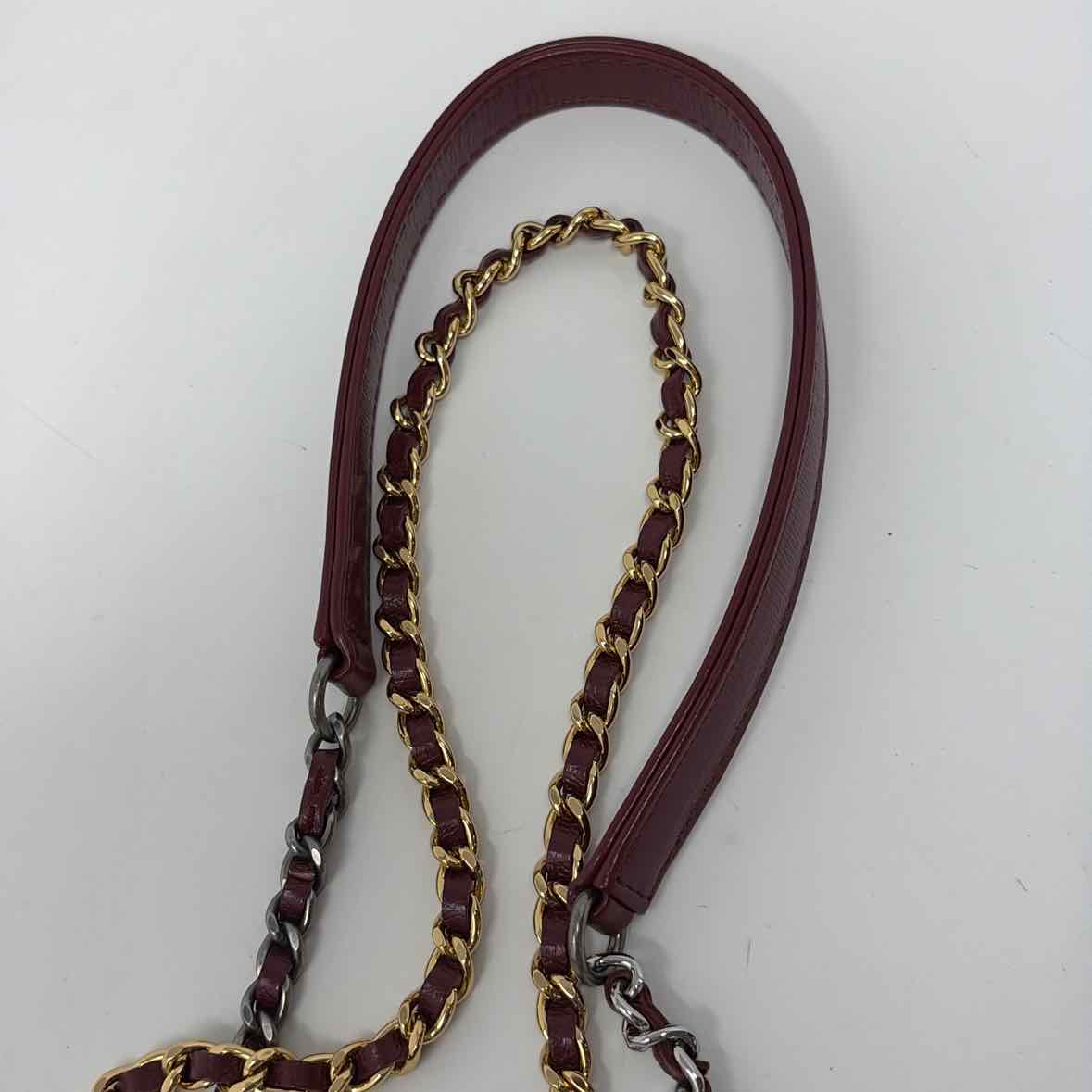 Pre-Owned Chanel Burgundy Leather Designer Handbag