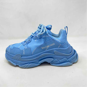 Pre-Owned Balenciaga Blue Leather Shoe Size 8 Designer Shoes