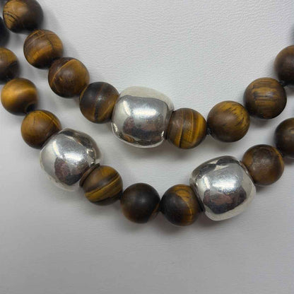 Pre-Owned Boutique Black/Brown Stones Necklace