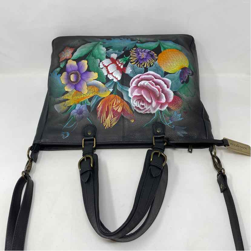 Pre-Owned Anuschka Black Leather Handbag