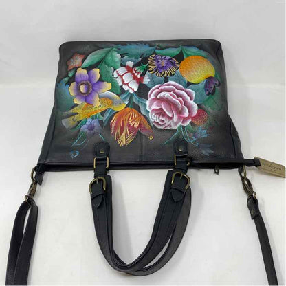 Pre-Owned Anuschka Black Leather Handbag