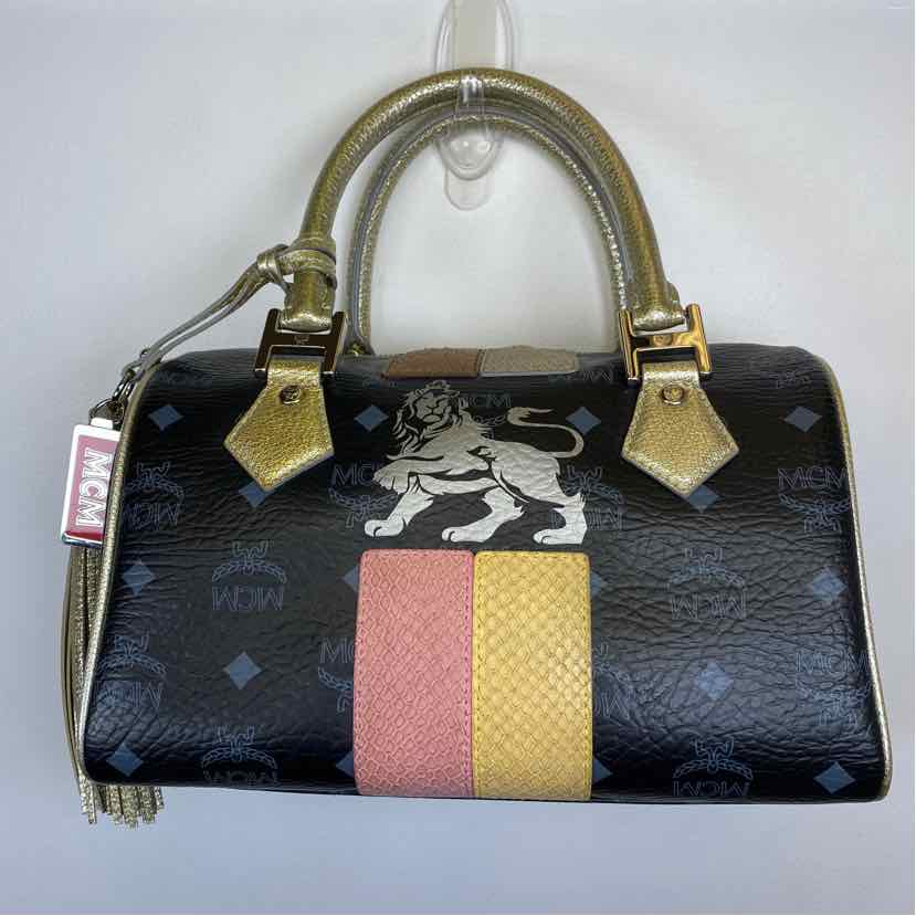 Pre-Owned MCM Black Multi Leather Designer Handbag
