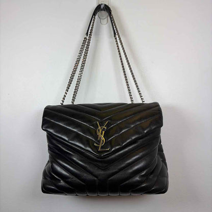 Pre-Owned Saint Laurent Black Leather Designer Handbag