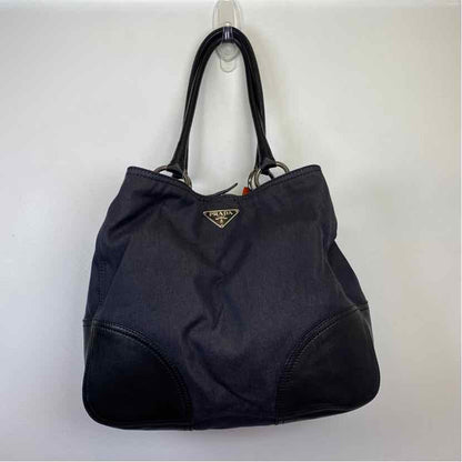 Pre-Owned Prada Black Denim Designer Handbag