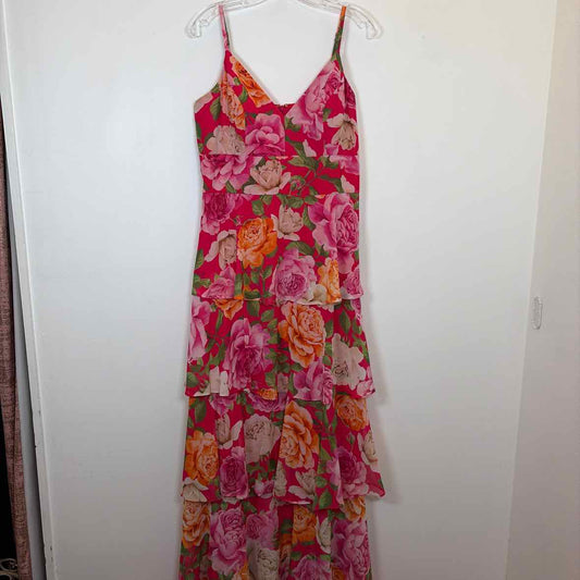 Pre-Owned Size 10/L Eliza J Hot Pink Casual Dress