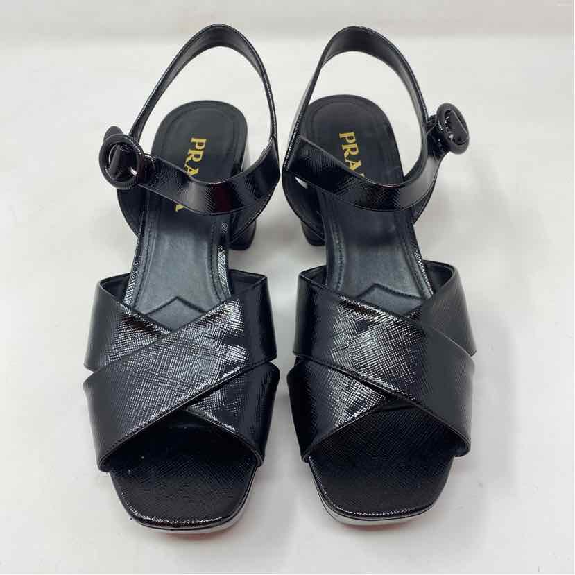 Pre-Owned Prada Black Patent Shoe Size 10.5 Designer Shoes