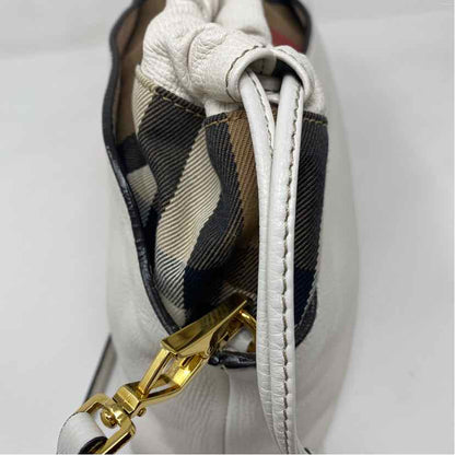 Pre-Owned Burberry White Leather Designer Handbag