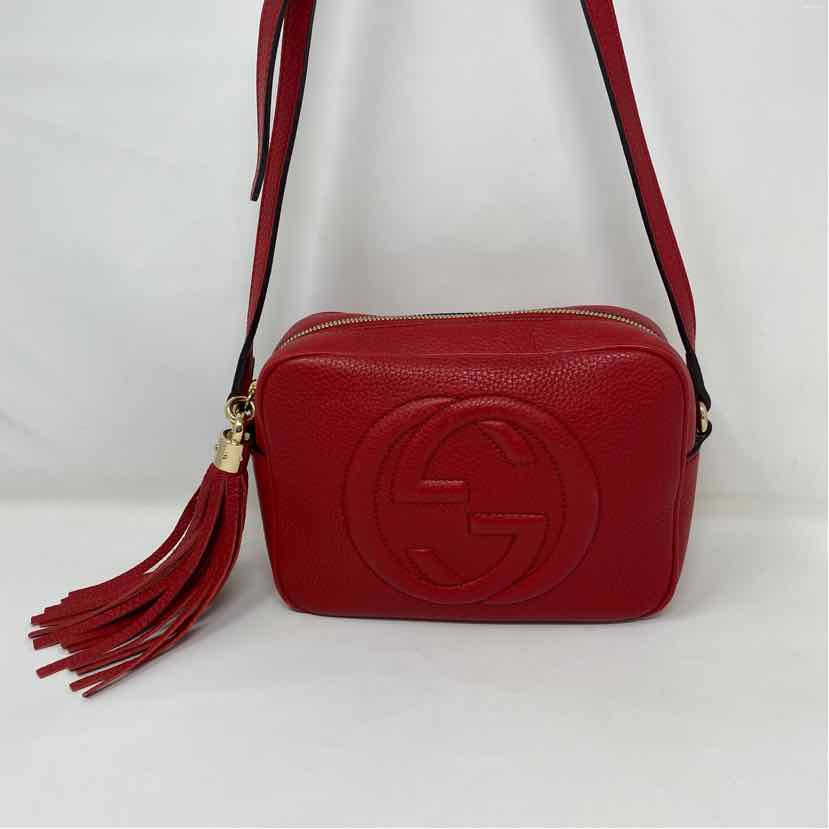 Pre-Owned Gucci Red Leather Designer Handbag