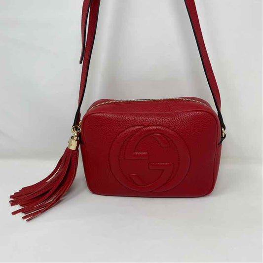 Pre-Owned Gucci Red Leather Designer Handbag