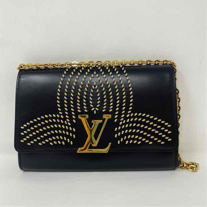 Pre-Owned Louis Vuitton Black & Gold Leather Designer Handbag
