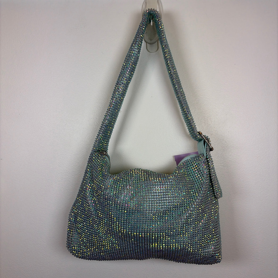 Pre-Owned INC Teal rhinestones Handbag