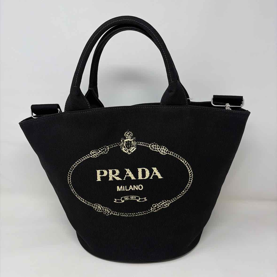 Pre-Owned Prada Black Canvas Designer Handbag