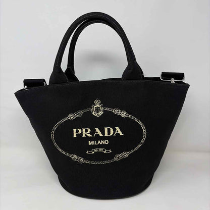 Pre-Owned Prada Black Canvas Designer Handbag