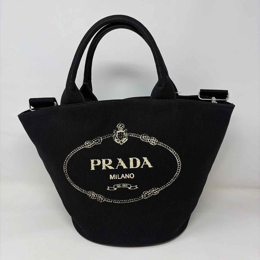 Pre-Owned Prada Black Canvas Designer Handbag