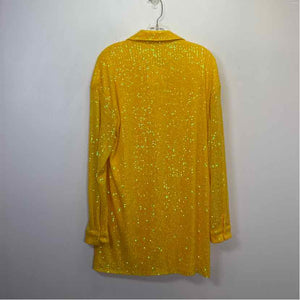 Pre-Owned Size S Flat White Yellow Casual Dress