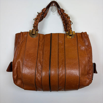 Pre-Owned Chloe Cognac Leather Designer Handbag