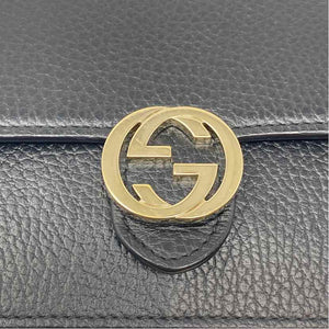 Pre-Owned Gucci Black Leather Designer Handbag