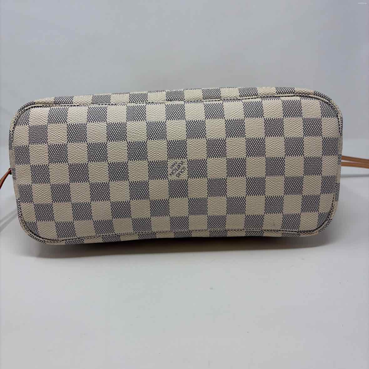 Pre-Owned Louis Vuitton Damier Azur Calf Hair Designer Handbag