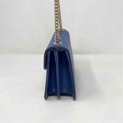 Pre-Owned Gucci Blue Leather Designer Handbag
