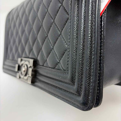 Pre-Owned Chanel Black Leather Designer Handbag