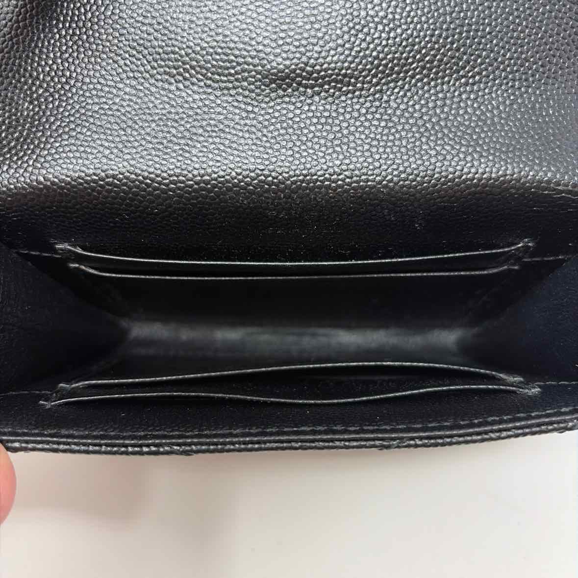 Pre-Owned Saint Laurent Black Leather Designer Wallet