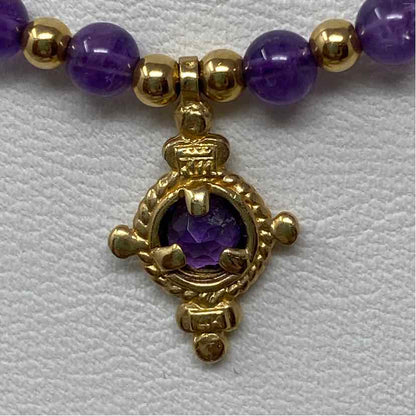 Pre-Owned Purple Beaded Necklace